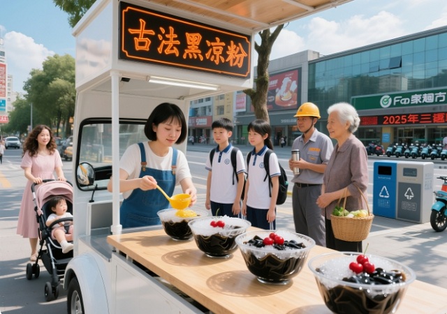 黑涼粉擺攤