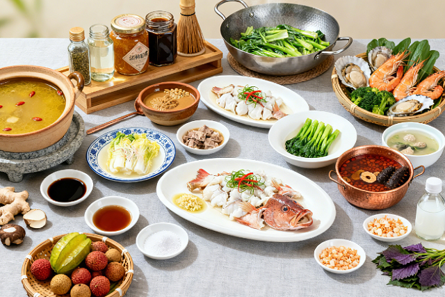 一桌清鮮醇厚的粵菜